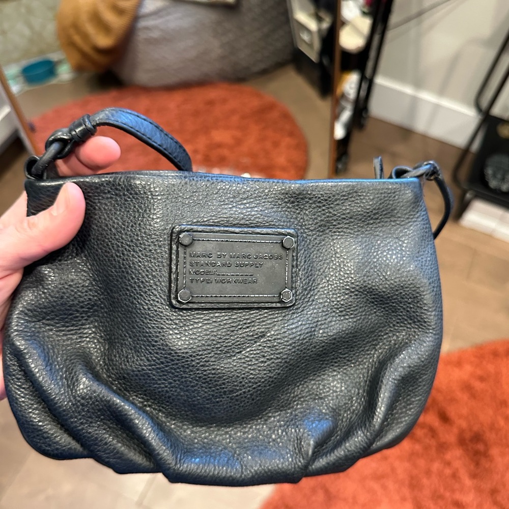 Marc By Marc Jacobs Black Crossbody Bag with Pebbled Leather